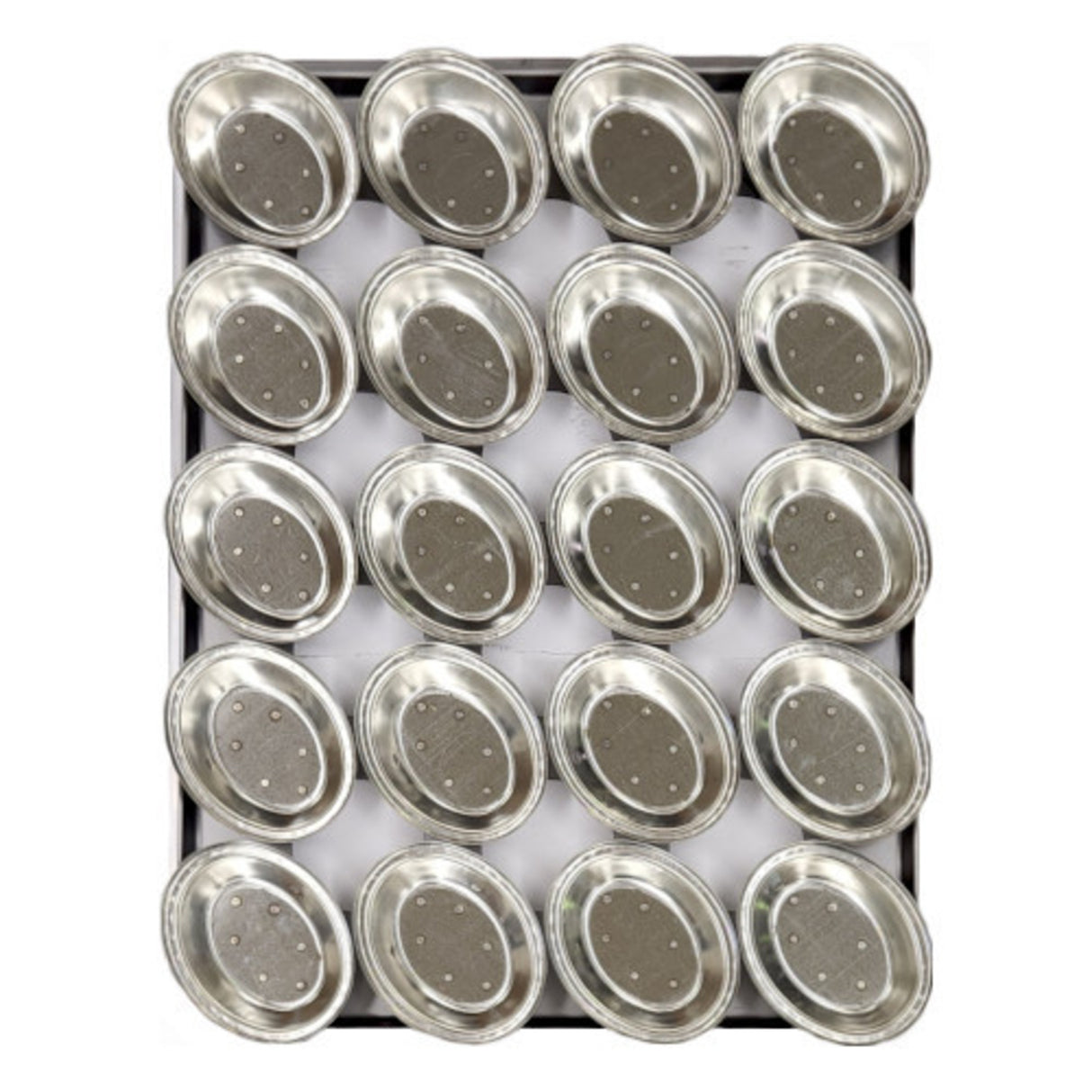 Palletized Pie Tins, (20) Oval 130x105x29mm, Tray size 600x460mm - Cafe Supply