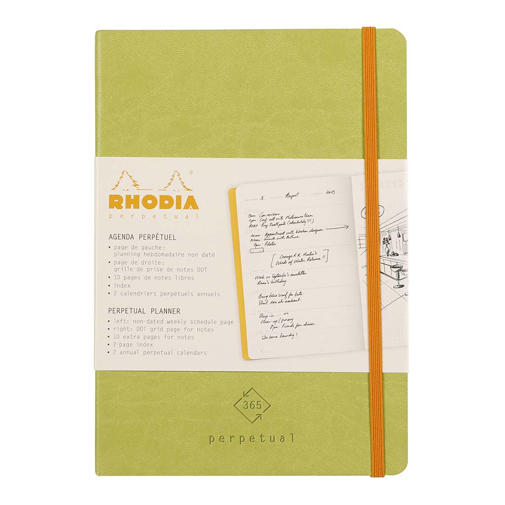 Rhodia Perpetual Diary A5 Anise Green - Cafe Supply