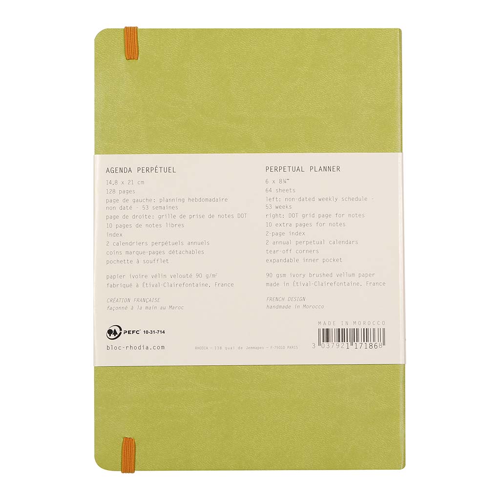 Rhodia Perpetual Diary A5 Anise Green - Cafe Supply