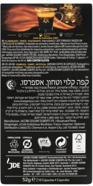 L'OR Espresso Colombia Intensity 8 Coffee Capsules 10pk - Cafe Supply