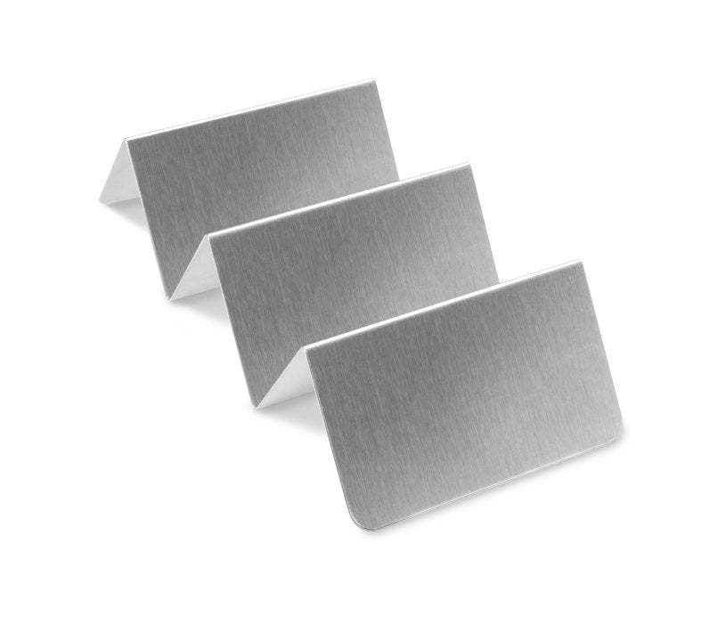 Two- or three-compartment stainless steel taco tray in satin finish - Cafe Supply