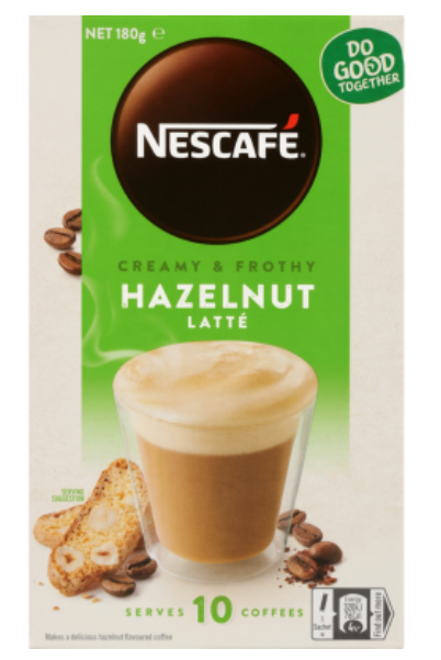 Nescafe Hazelnut Latte Coffee Sachets 10pk - Cafe Supply