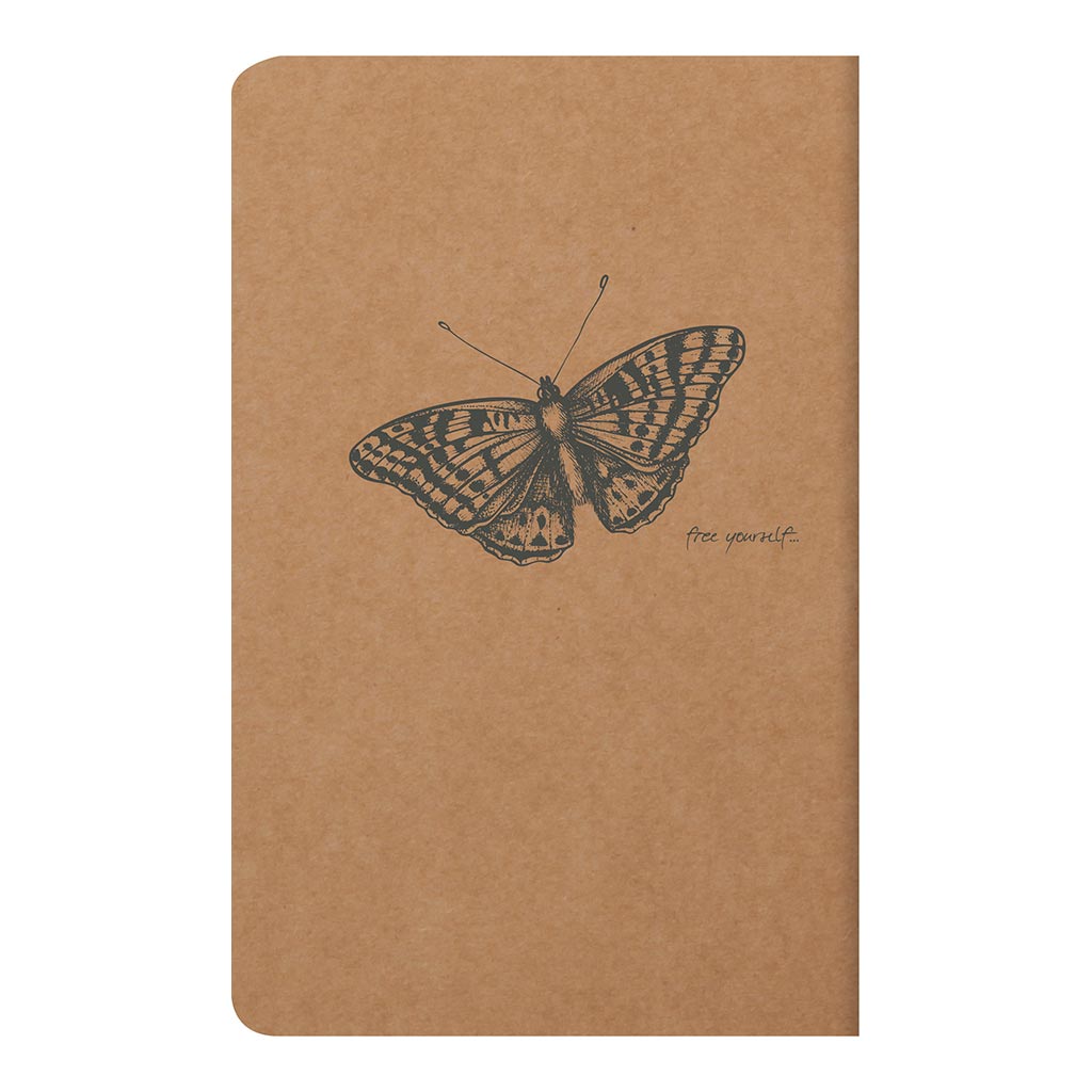 Flying Spirit Sewn Notebook 11x17cm Kraft - Cafe Supply