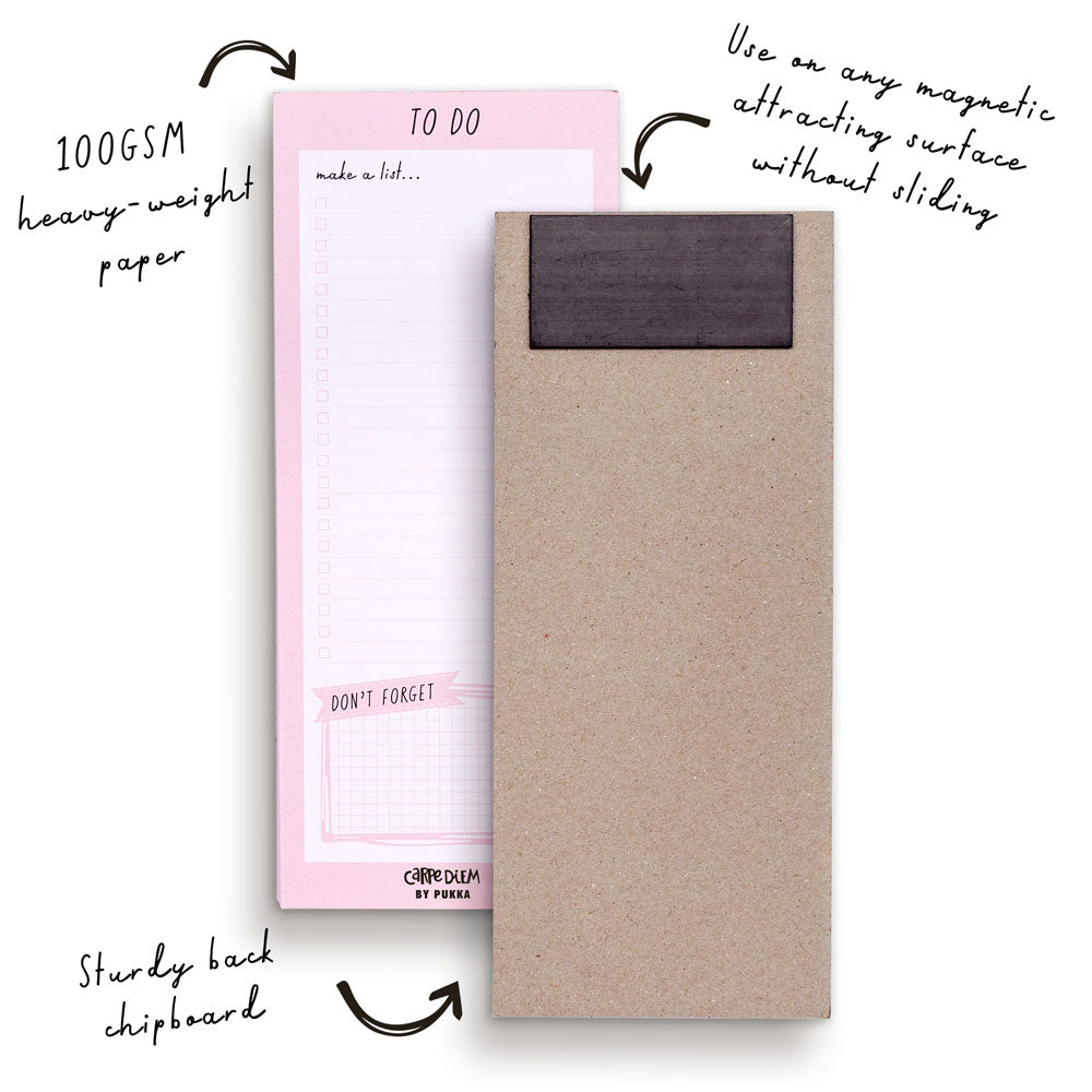 Pukka Carpe Diem Magnetic To Do List Ballerina Pink - Cafe Supply