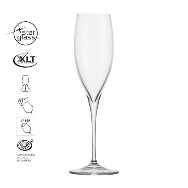 Bormioli Rocco Set 6 Premium Flute 260ml - Cafe Supply