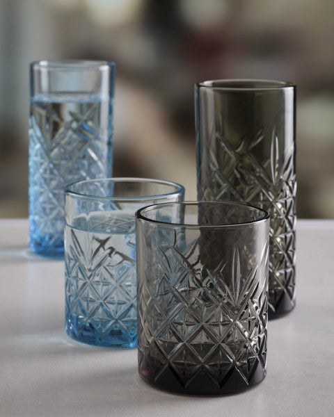 Pasabahce Timeless Double Old Fashioned Blue 345ml - Set 4 - Cafe Supply