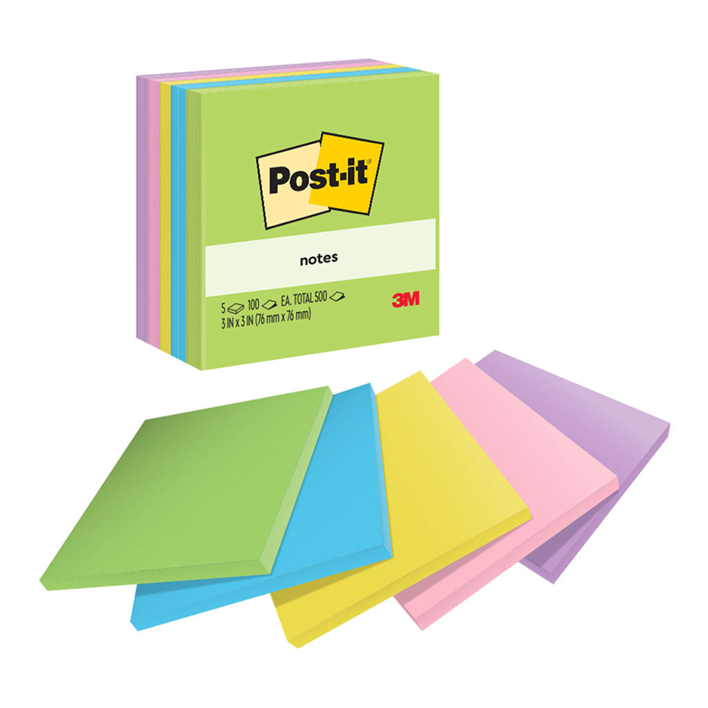 Post-it Notes 654-5AU 76x76mm Floral Fantasy (Jaipur), Pack of 5 - Cafe Supply