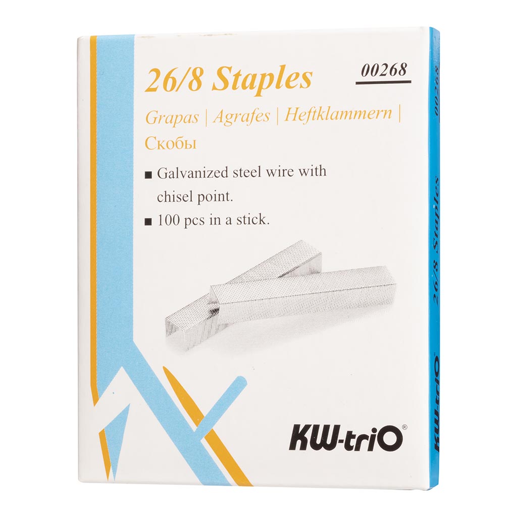 KW-triO Staples 26/8, Pack of 1000 - Cafe Supply