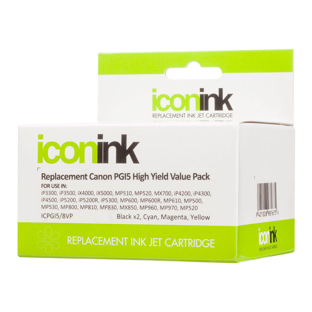 Icon Compatible Canon PGI5 CLI8 BBCMY Ink Value Pack - Cafe Supply