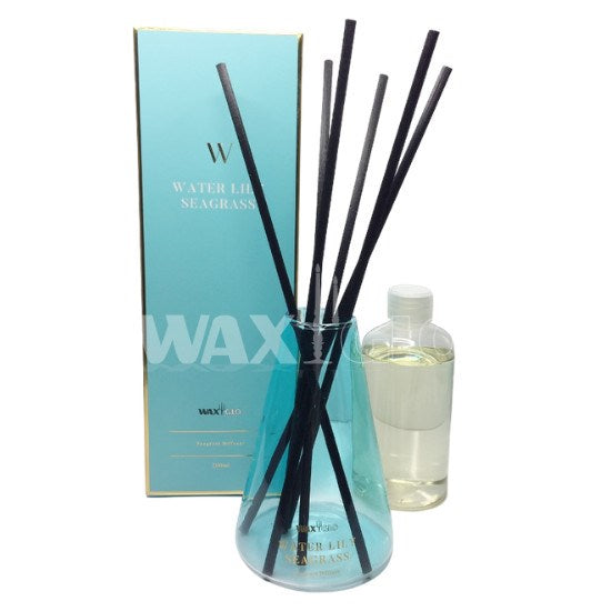 200ml Reed Diffuser 'W' Scented - Water Lily Seagrass - Cafe Supply