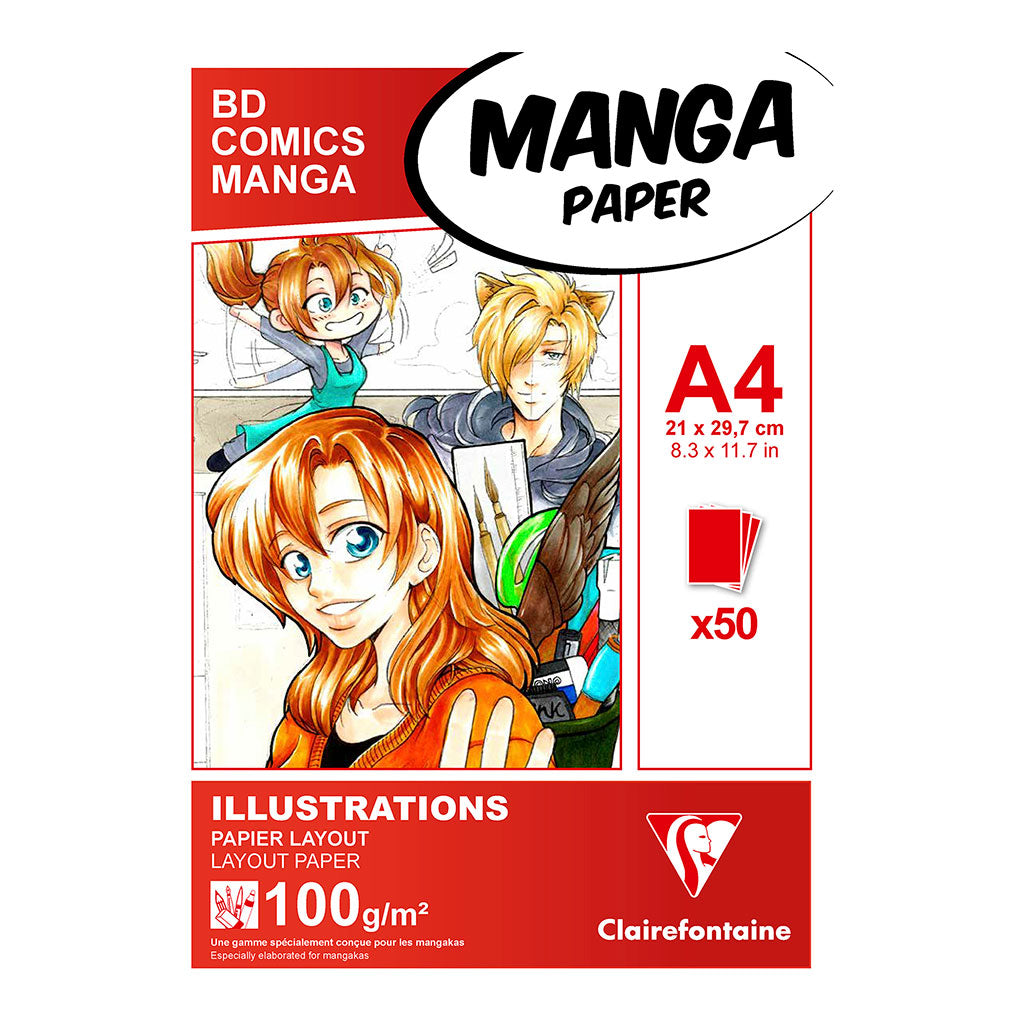 Clairefontaine Manga Pad A4 100g 50sh - Cafe Supply