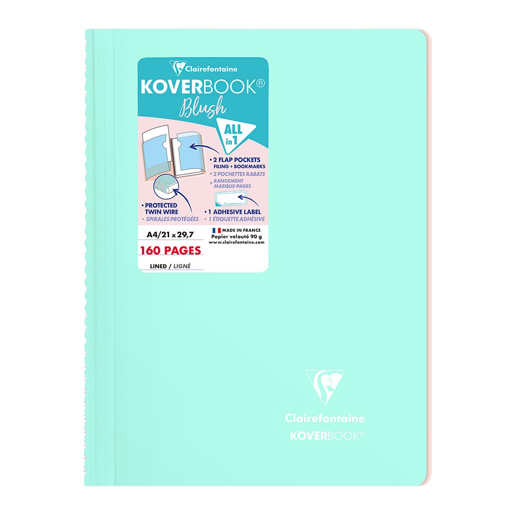 Koverbook Spiral Blush A4 Lined Mint - Cafe Supply