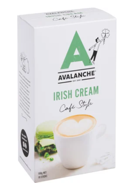 Avalanche Irish Cream Coffee Sticks 10 x 16g - Cafe Supply