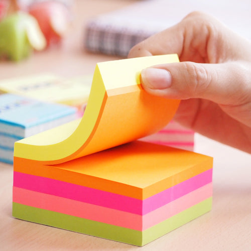 Stick'n Note 76x76mm 400 Sheet Rainbow Neon - Cafe Supply