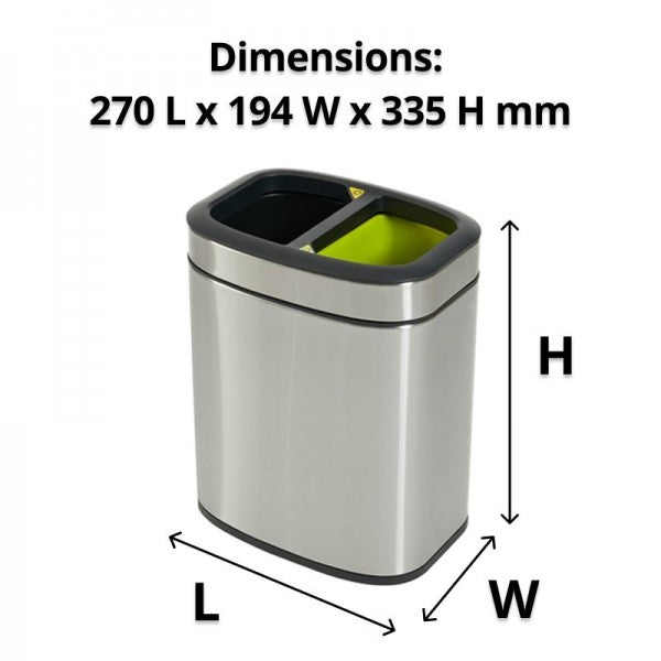 10L Rectangular S/S Silver Recycling Bin - Cafe Supply
