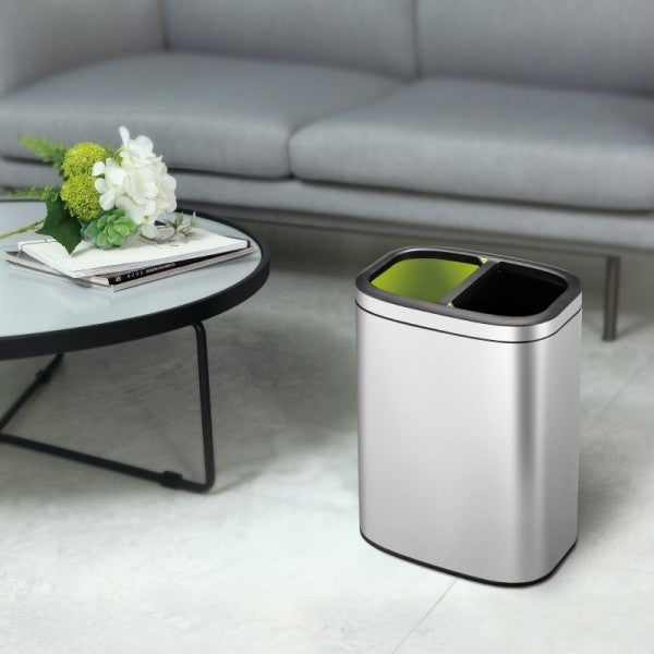 10L Rectangular S/S Silver Recycling Bin - Cafe Supply