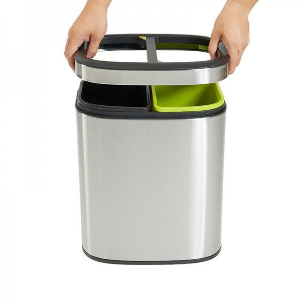 10L Rectangular S/S Silver Recycling Bin - Cafe Supply