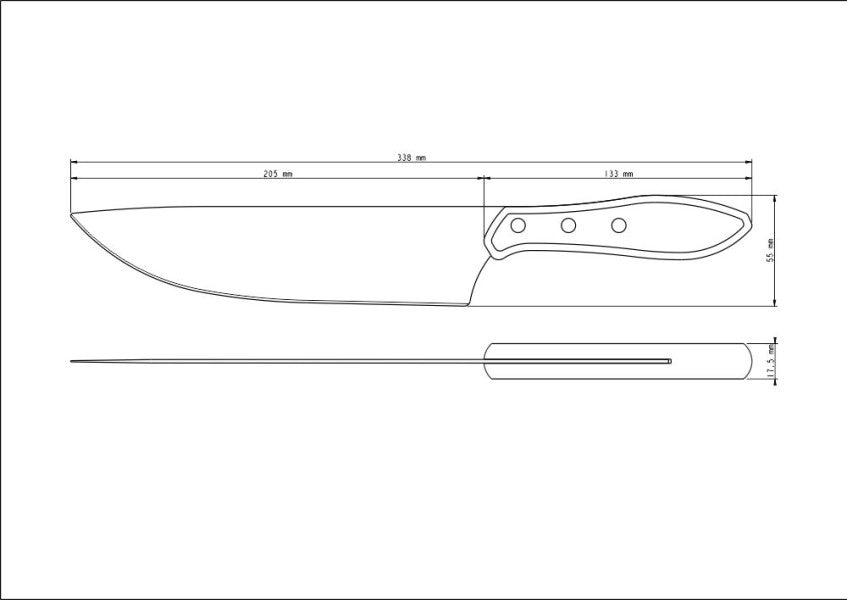 Tramontina Polywood Churrasco Meat Knife 8", 20cm - Cafe Supply