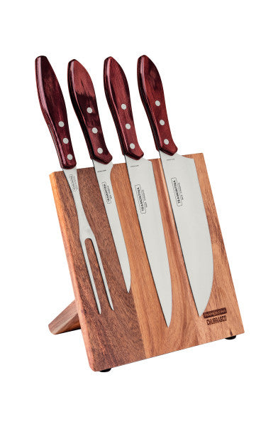 Tramontina Churrasco Barbecue Knife Block 5 Piece - Red - Cafe Supply