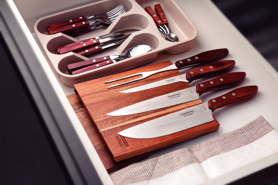 Tramontina Churrasco Barbecue Knife Block 5 Piece - Red - Cafe Supply