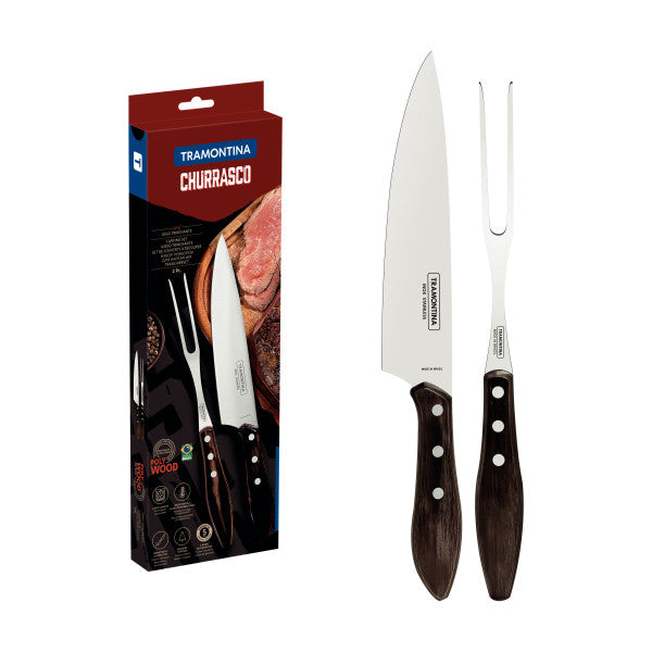 Tramontina Churrasco Barbecue Set Polywood 2 Piece Set - Cafe Supply
