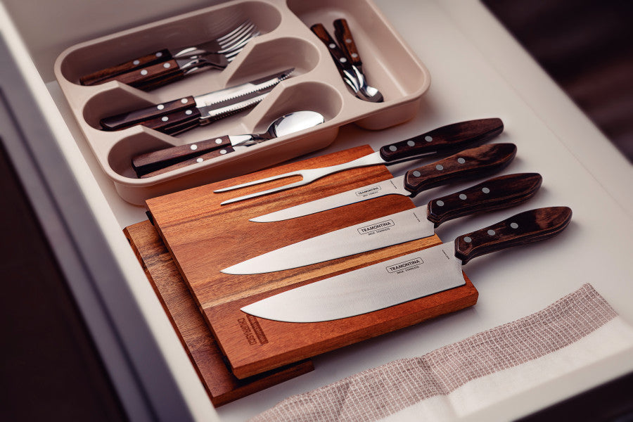 Tramontina Churrasco Barbecue Knife Block 5 Piece - Brown - Cafe Supply