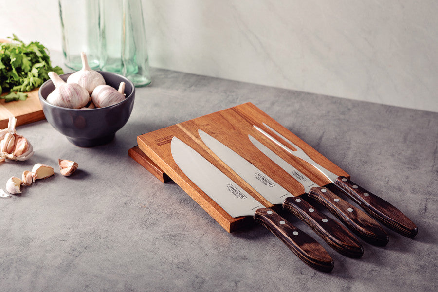 Tramontina Churrasco Barbecue Knife Block 5 Piece - Brown - Cafe Supply