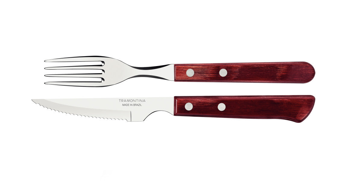 Tramontina Churrasco Spanish Steak Cutlery 12 Piece Set - Red - Cafe Supply