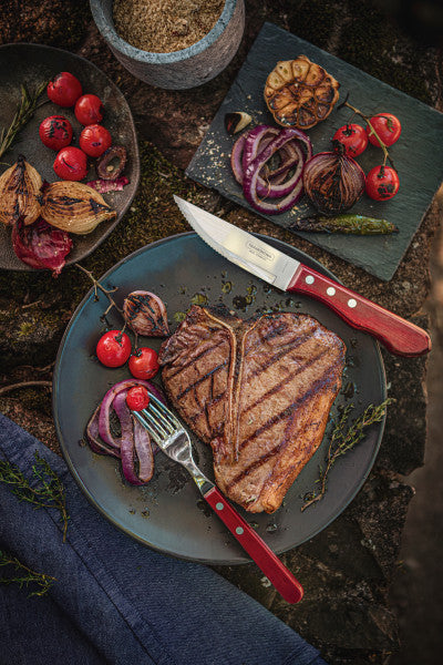 Tramontina Churrasco Jumbo Steak Cutlery 12 Piece Set - Red - Cafe Supply