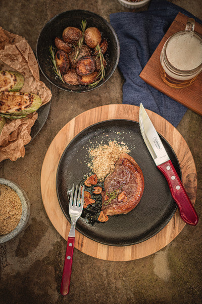 Tramontina Churrasco Jumbo Steak Cutlery 12 Piece Set - Red - Cafe Supply