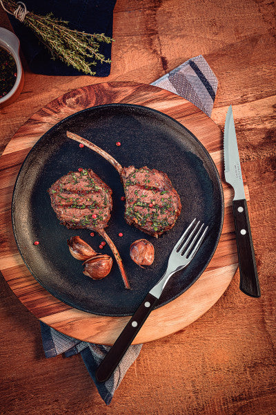 Tramontina Churrasco Spanish Steak Cutlery 12 Piece Set - Brown - Cafe Supply