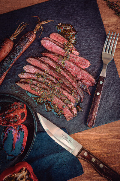 Tramontina Churrasco Jumbo Steak Cutlery 12 Piece Set - Brown - Cafe Supply