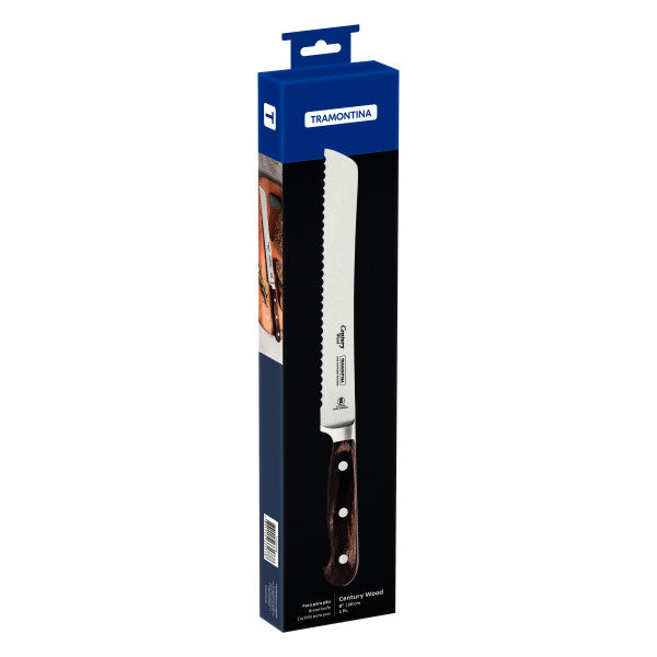 Tramontina Century Wood Bread Knife 8", 20cm - Cafe Supply