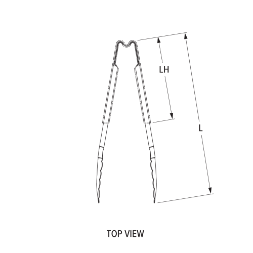 9 ½-inch stainless steel one-piece scalloped tongs with green Kool-Touch® handle - Cafe Supply