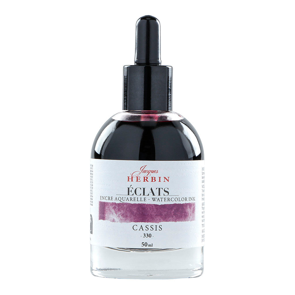 Jacques Herbin Eclats Watercolour Ink 330 Blackcurrant 50ml - Cafe Supply