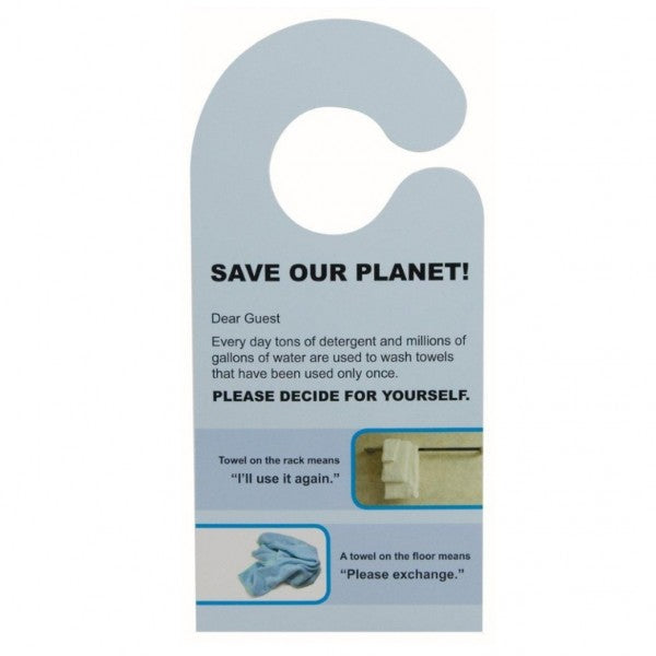 Towel Re-Use or Exchange Sign (100) - Cafe Supply