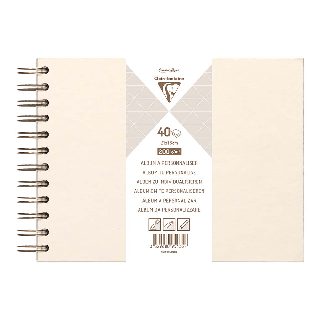 Clairefontaine Hardcover Album 21x16cm Iridescent Ivory - Cafe Supply