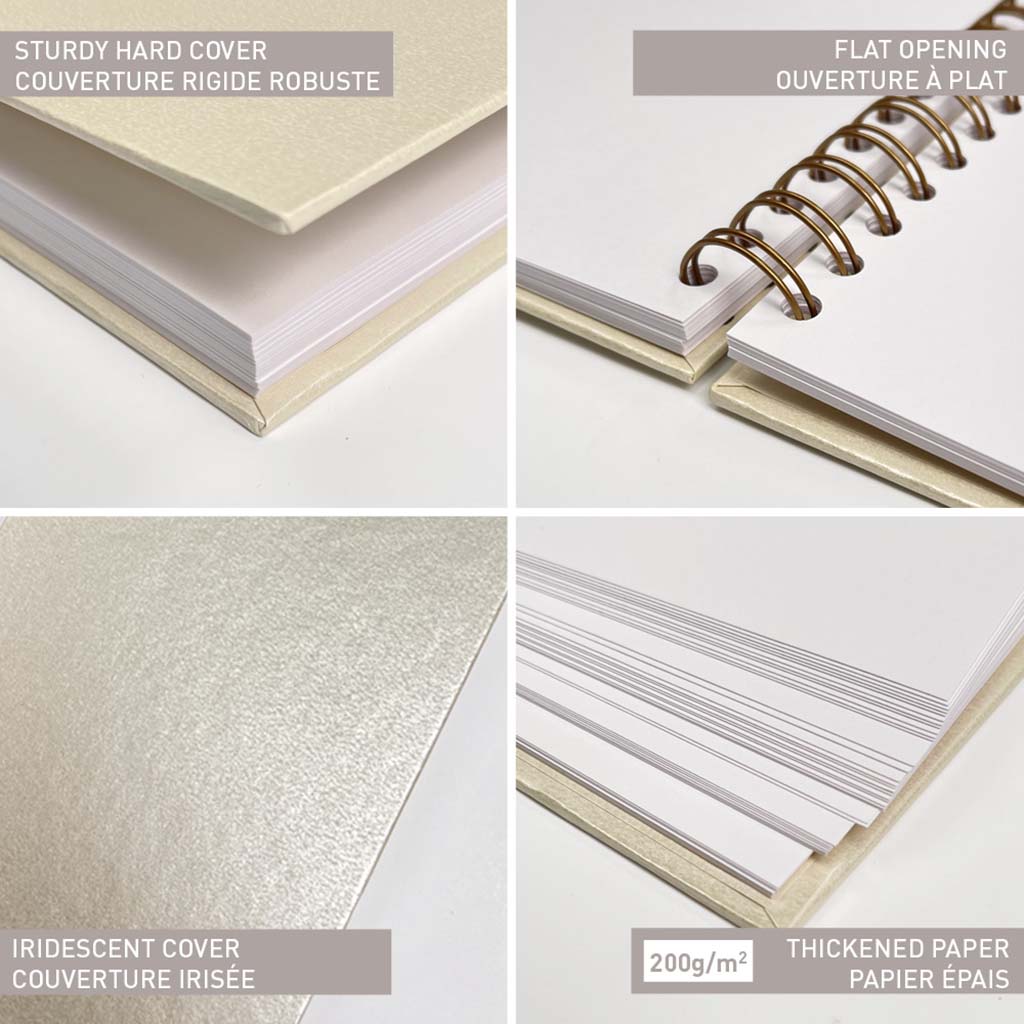Clairefontaine Hardcover Album 21x16cm Iridescent Ivory - Cafe Supply