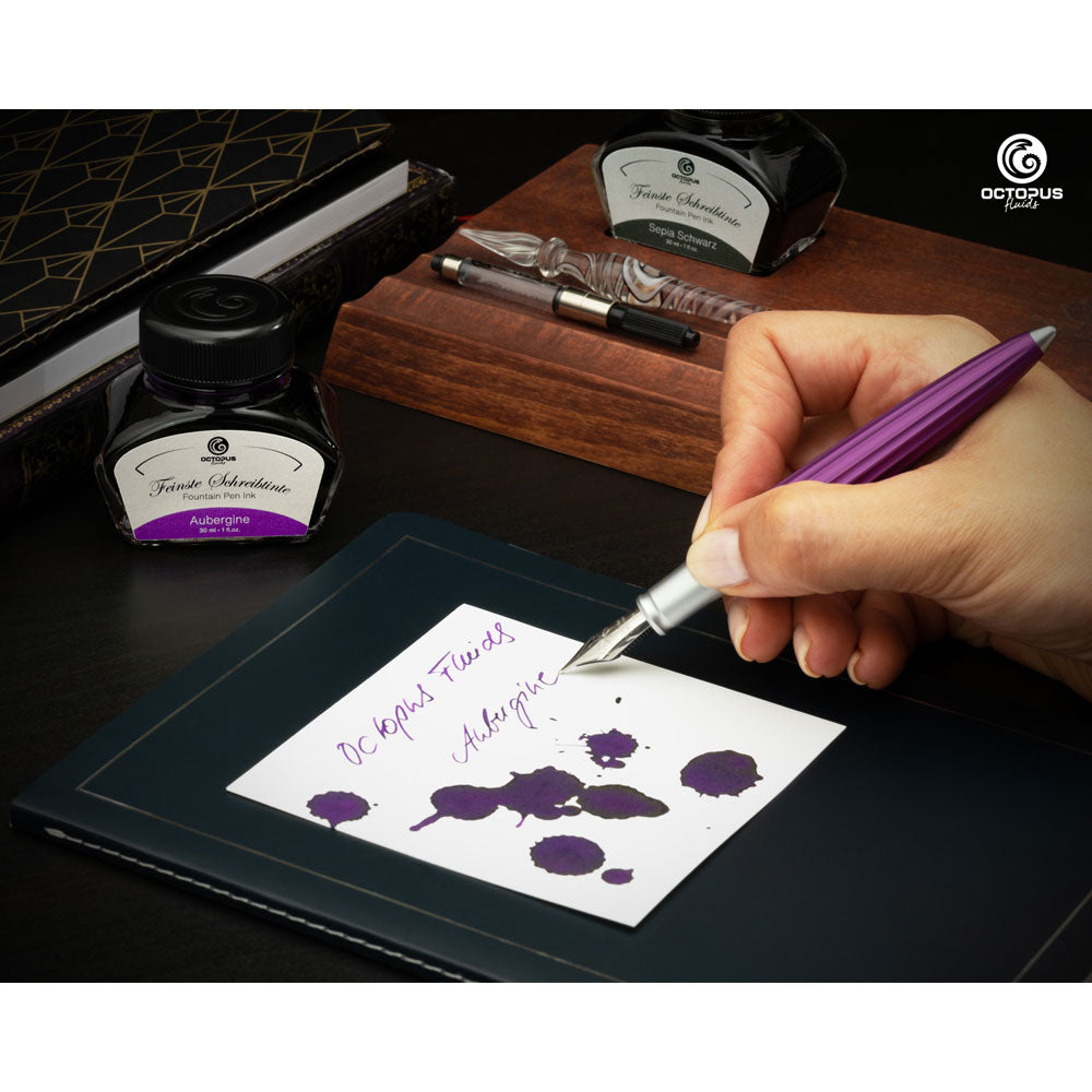 Octopus Fluids Fountain Pen Ink Aubergine 30ml - Cafe Supply
