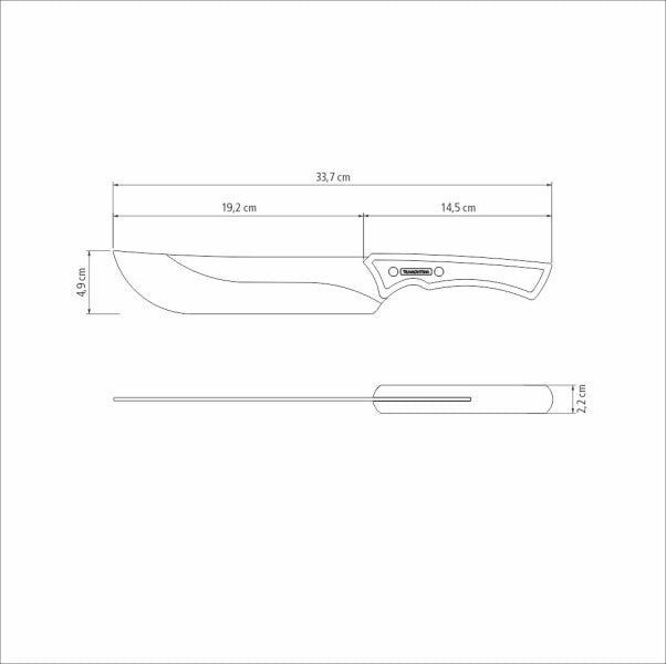 Tramontina Churrasco Black Collection Meat Knife, 8", 20cm - Cafe Supply