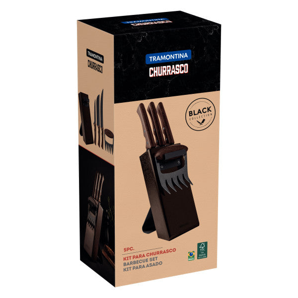 Tramontina Churrasco Black Barbecue Set 5 Piece - Cafe Supply