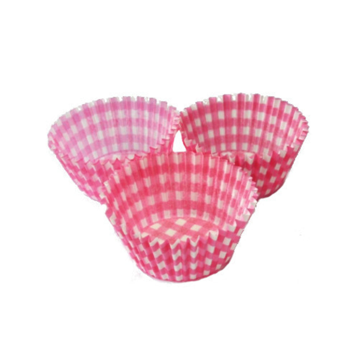 Cupcake Paper Cases Gingham Pink 44x30mm (500) - Cafe Supply