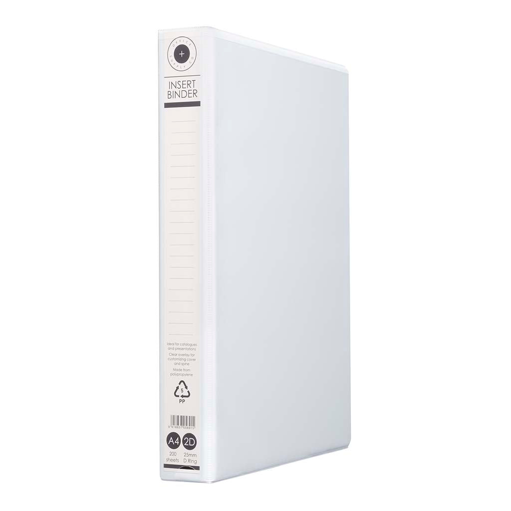 OSC Insert Binder A4 2D 25mm White - Cafe Supply