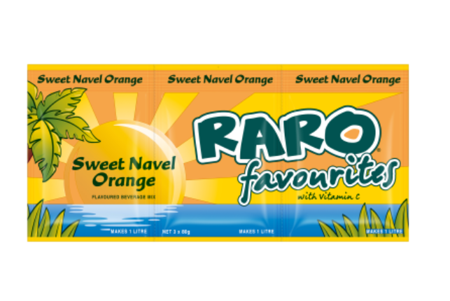 Raro Favourites Sweet Navel Orange Flavoured Beverage Mix 3 x 80g - Cafe Supply