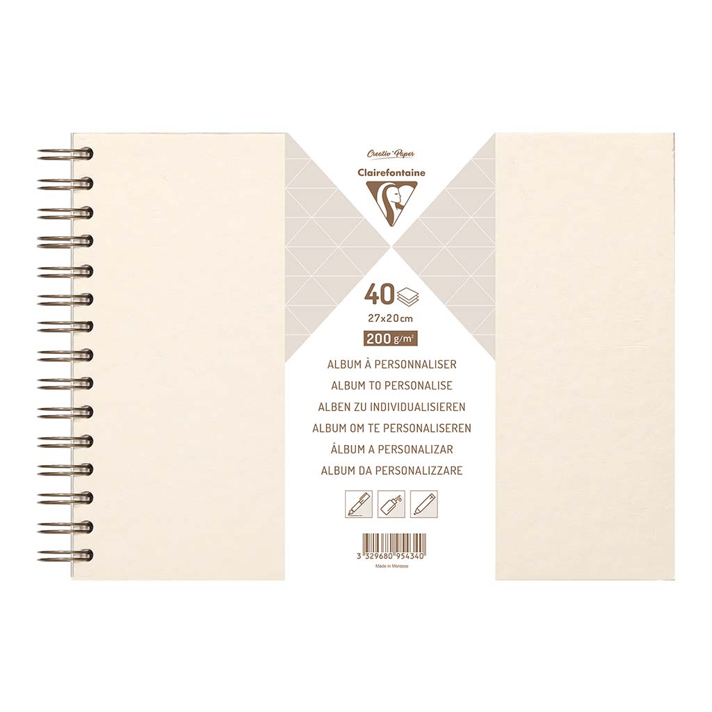 Clairefontaine Hardcover Album 27x20cm Iridescent Ivory - Cafe Supply
