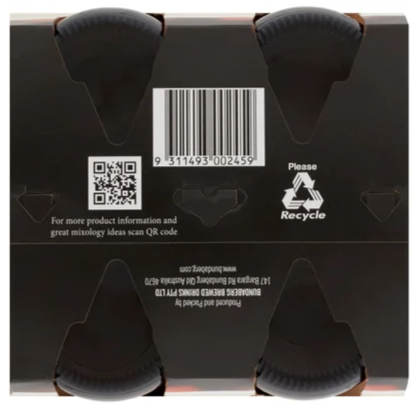 Bundaberg Diet Ginger Beer Bottles 4 x 375ml - Cafe Supply