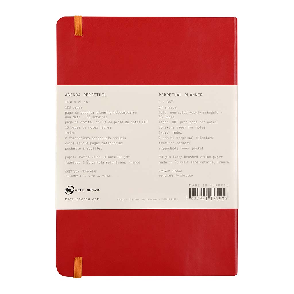 Rhodia Perpetual Diary A5 Poppy - Cafe Supply