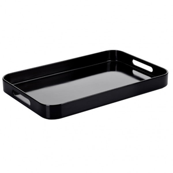 Large Black Melamine Tray with Handles - Cafe Supply