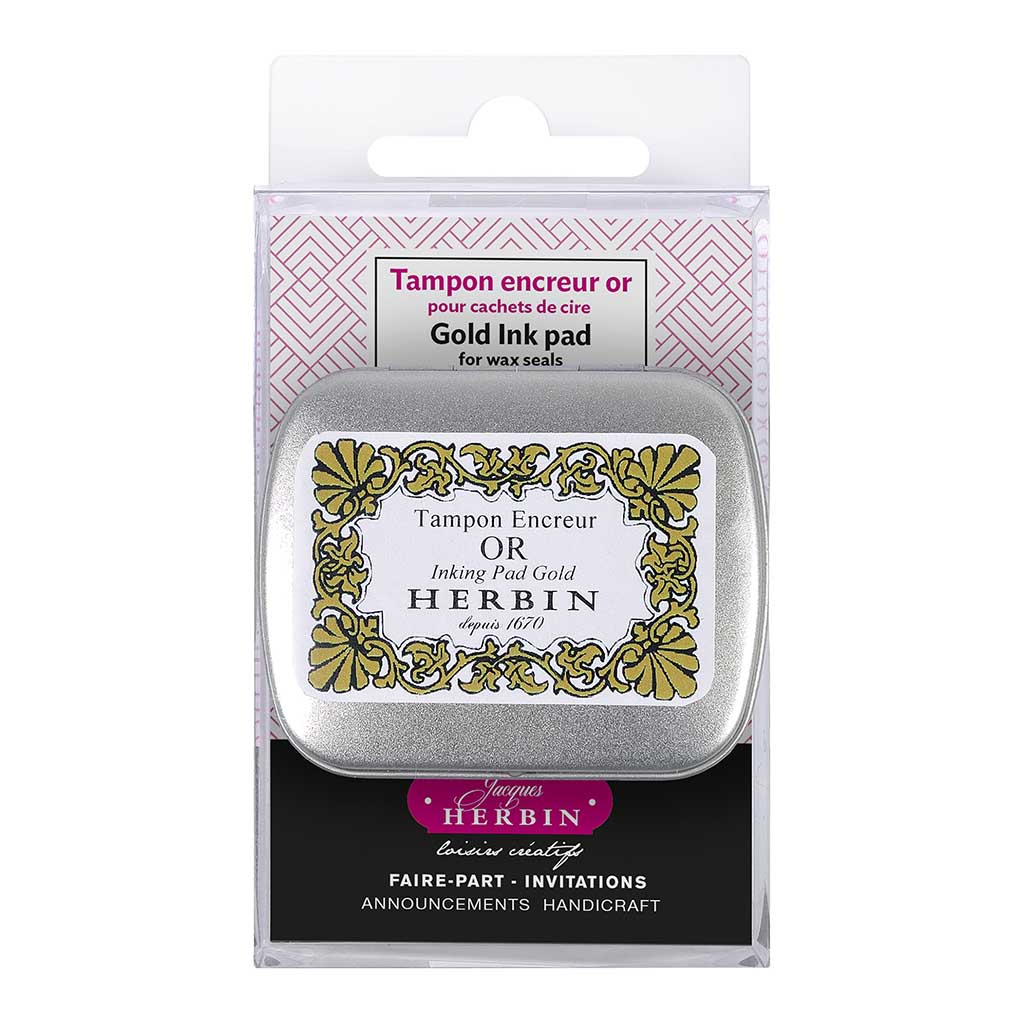 Herbin Gold Ink Pad for Wax Seal - Cafe Supply