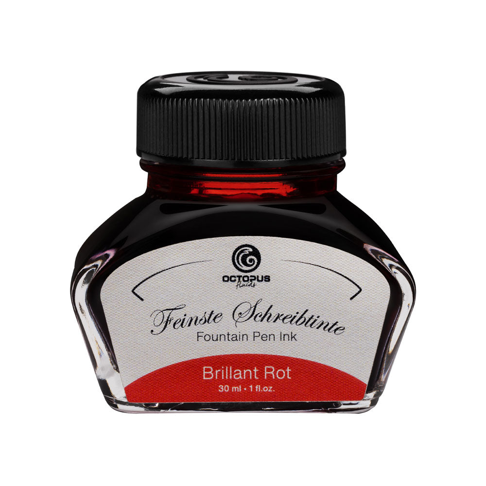 Octopus Fluids Fountain Pen Ink Brilliant Red (Rot) 30ml - Cafe Supply